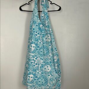 Lilly Pulitzer Girls  Blue and White Floral Halter Dress
